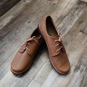 Adelisa &‎ Co Womens Brown Lace Up Loafer Size 11/42 Handmade Neutral Casual